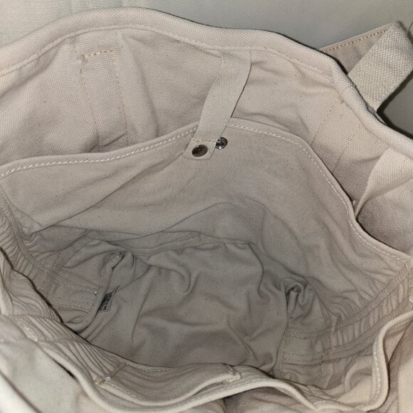 Lands’ End Holiday Canvas Tote – “JOY” Gold Glitter Trim - Picture 4 of 6